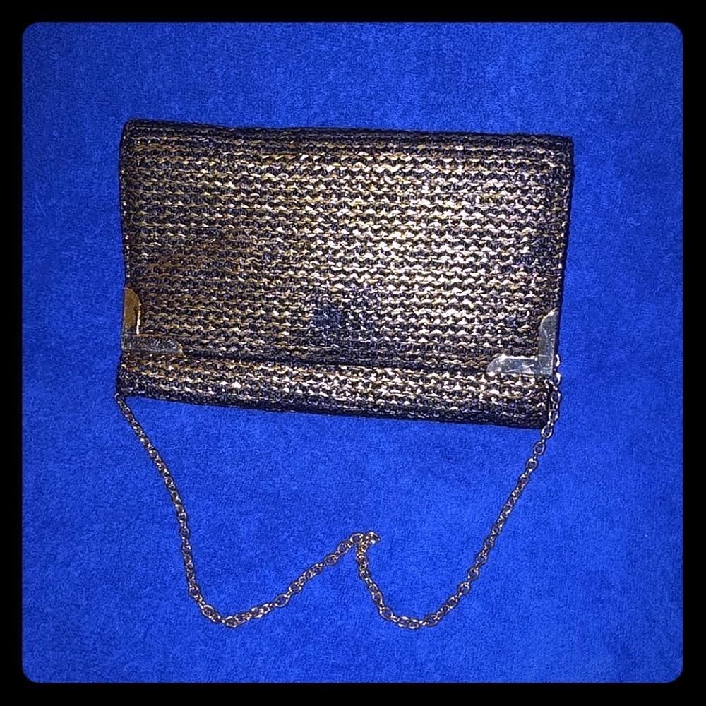 Black and gold clutch/baguette
